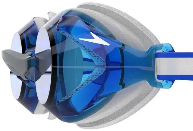 Alt view image 2 of 6 - Speedo Junior Vanquisher 3.0 Swimming Slide & Lock Nose Bridge Goggle Blue/White