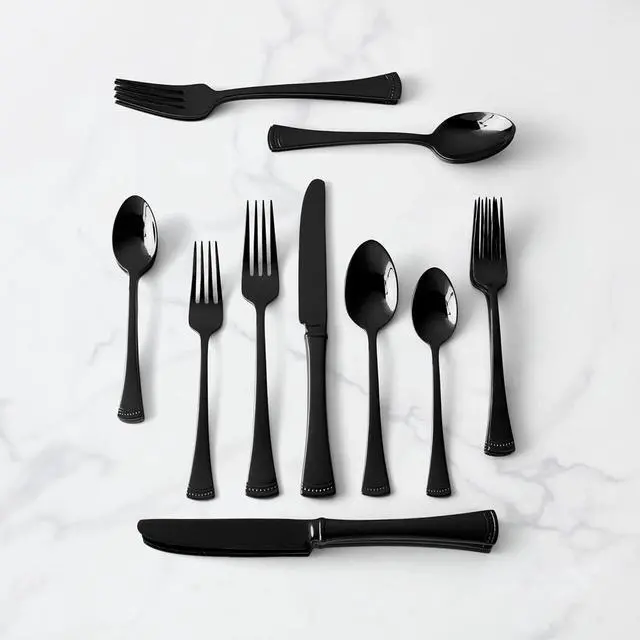 Alt view image 3 of 6 - Lenox 893677 Portola 20-Piece Black Flatware Set, Dishwasher safe, Service for 4
