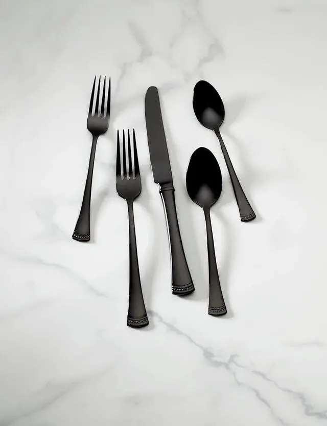 Alt view image 6 of 6 - Lenox 893677 Portola 20-Piece Black Flatware Set, Dishwasher safe, Service for 4