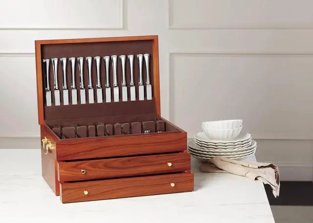 Alt view image 2 of 3 - Lenox 893862 Rosewood 23.7 Liters Rectangular Flatware Chest