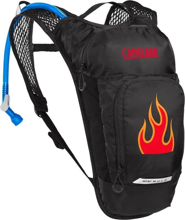 Main image of CamelBak Kids Mini M.U.L.E. 50oz Lightweight Hydration Pack, Black/Flames