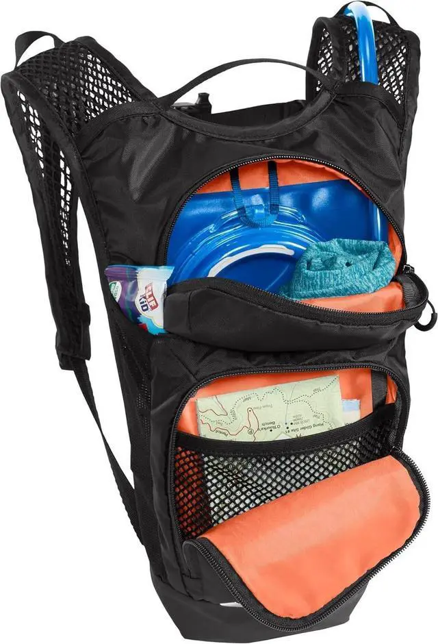 Alt view image 3 of 5 - CamelBak Kids Mini M.U.L.E. 50oz Lightweight Hydration Pack, Black/Flames