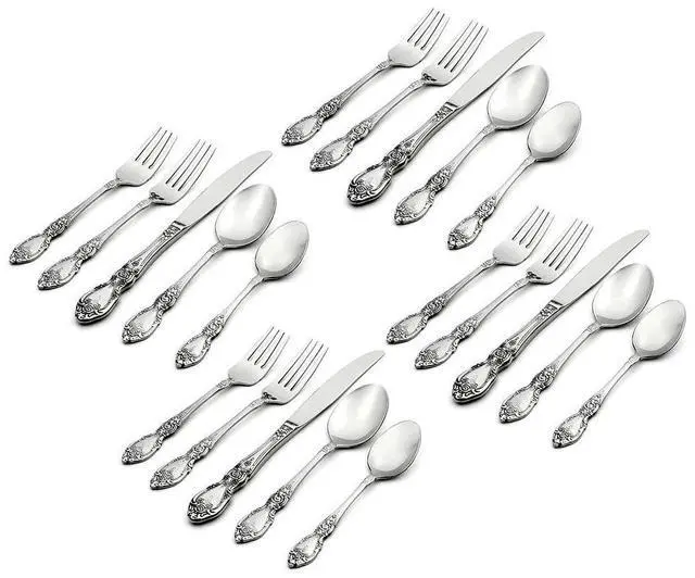Alt view image 2 of 5 - Oneida 2285020C Wordsworth 20-Piece Stainless Steel Flatware Set, Service For 4