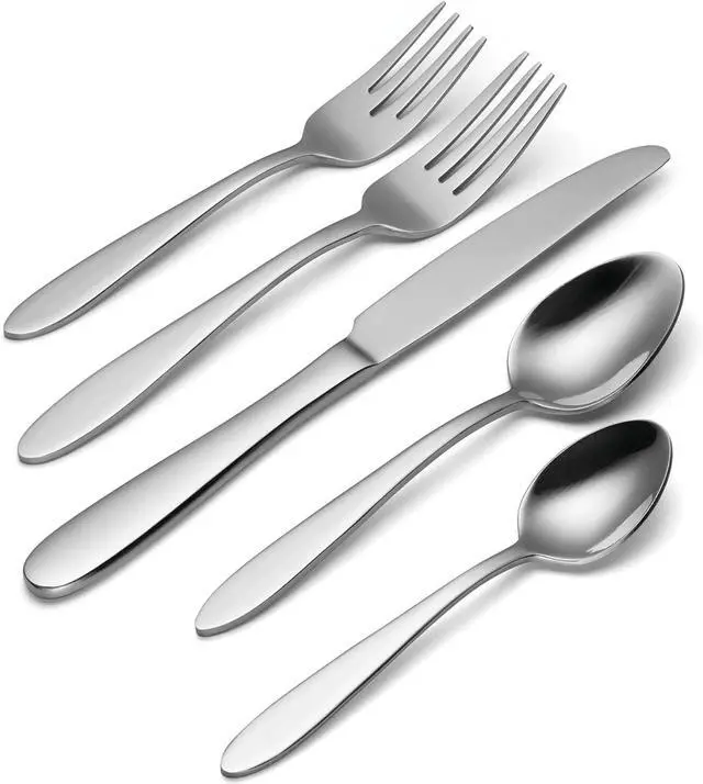 Alt view image 4 of 5 - Oneida Mooncrest Stainless Steel 45-Piece Flatware Set, Service for 8, Silver