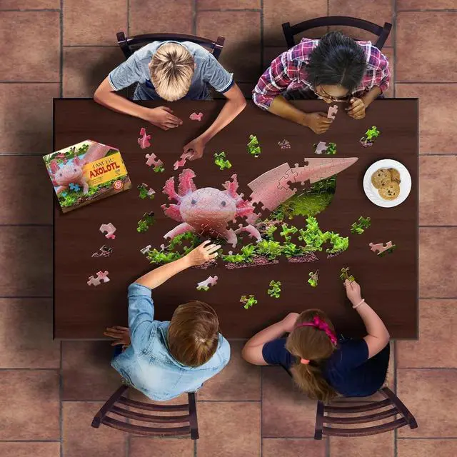 Alt view image 2 of 4 - Madd Capp I AM Lil' Axolotl Shaped Jigsaw Puzzle, 100 Pieces, Age 5+