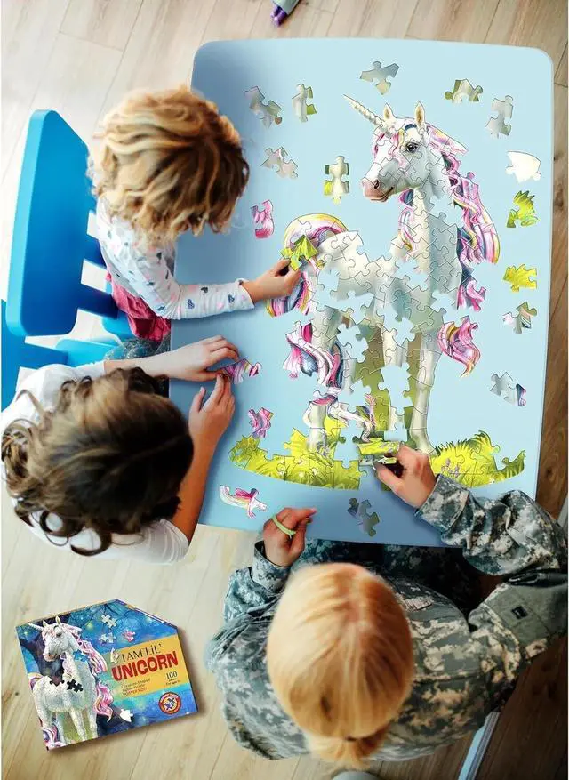 Alt view image 4 of 4 - Madd Capp I AM Lil' Unicorn Shaped Jigsaw Puzzle, 100 Pieces, Age 5+