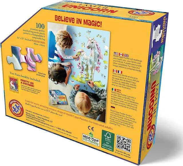 Alt view image 3 of 4 - Madd Capp I AM Lil' Unicorn Shaped Jigsaw Puzzle, 100 Pieces, Age 5+