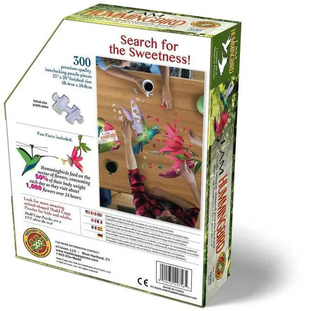 Alt view image 4 of 4 - Madd Capp I AM Hummingbird Shaped Jigsaw Puzzle, 100 Pieces, Age 5+