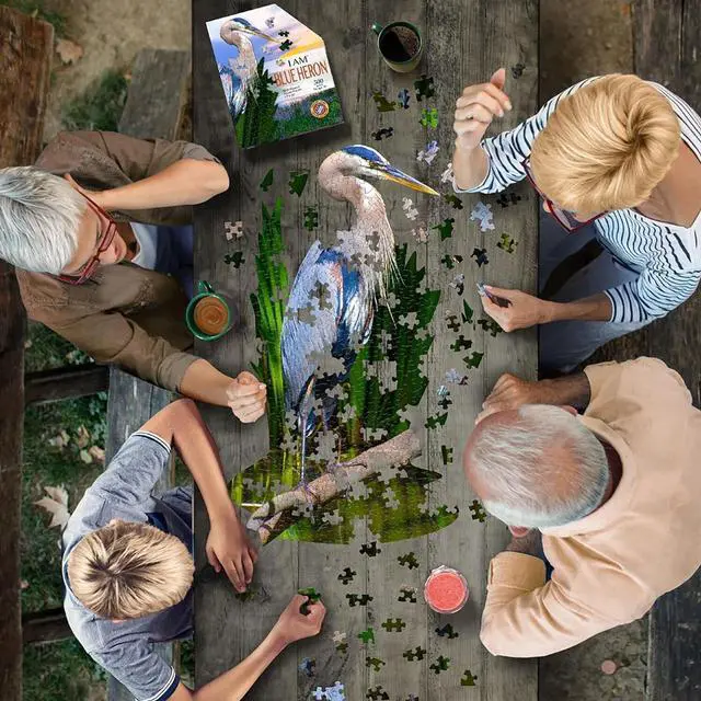 Alt view image 3 of 4 - Madd Capp I AM Blue Heron Unique Shaped Jigsaw Puzzle, 300 Pieces, Age 10+