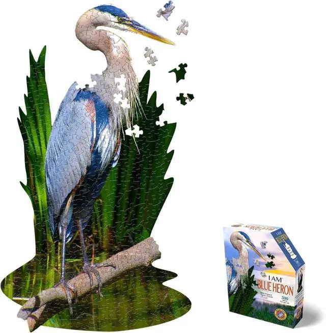Alt view image 2 of 4 - Madd Capp I AM Blue Heron Unique Shaped Jigsaw Puzzle, 300 Pieces, Age 10+