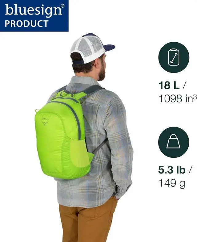 Alt view image 4 of 4 - Osprey 18-Liter Ultralight Stuff Backpack with Dual Stretch Side Pockets, Black
