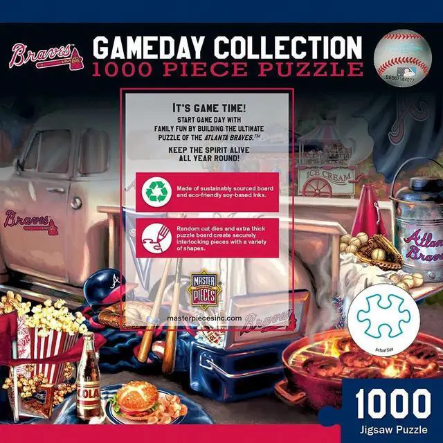 Alt view image 5 of 5 - MasterPieces Atlanta Braves Gameday 1000 Piece Jigsaw Puzzle, Age 14+