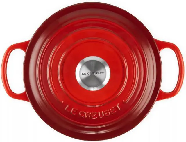 Alt view image 4 of 6 - Le Creuset 2 qt. Enameled Cast Iron Signature Round Dutch Oven - Cerise