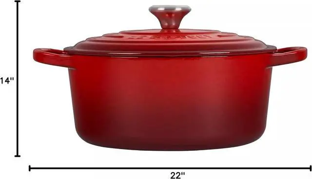 Alt view image 6 of 6 - Le Creuset 3.5 qt. Enameled Cast Iron Signature Round Dutch Oven, Cerise