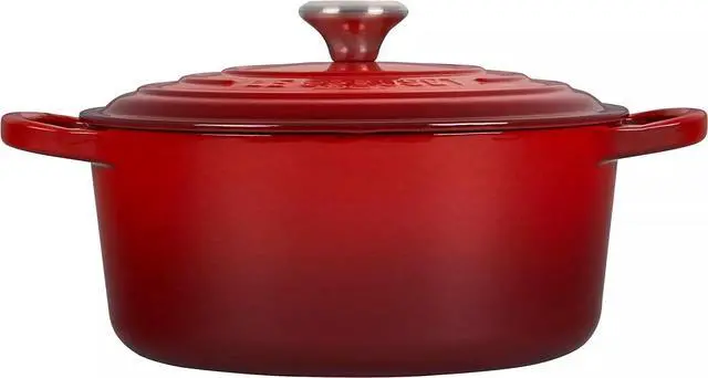 Alt view image 5 of 6 - Le Creuset 3.5 qt. Enameled Cast Iron Signature Round Dutch Oven, Cerise