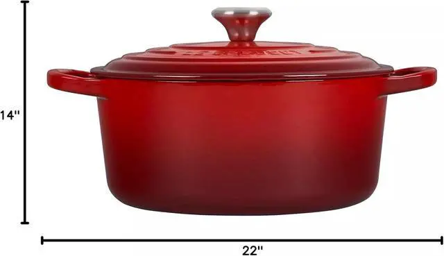 Alt view image 4 of 6 - Le Creuset 4.5 qt. Enameled Cast Iron Signature Round Dutch Oven, Cerise