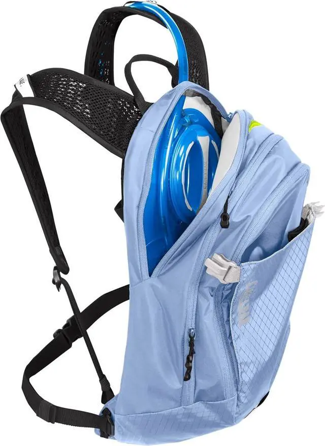 Alt view image 6 of 6 - CamelBak Women's M.U.L.E. 12 Mountain Biking 100oz Hydration Pack, Serenity Blue