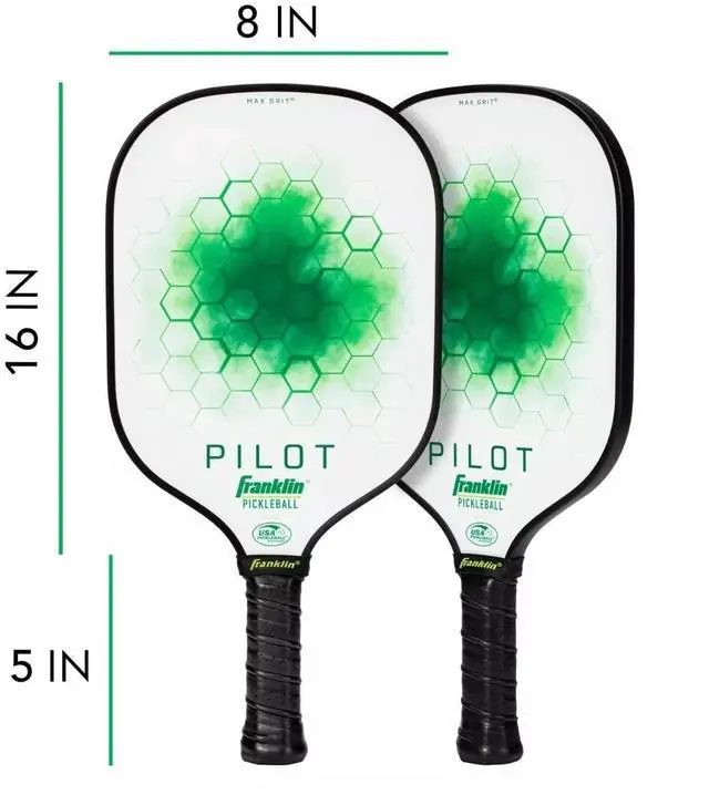 Alt view image 6 of 6 - Franklin Sports 10mm Pilot Series Lightweight Pickleball Paddle, Green