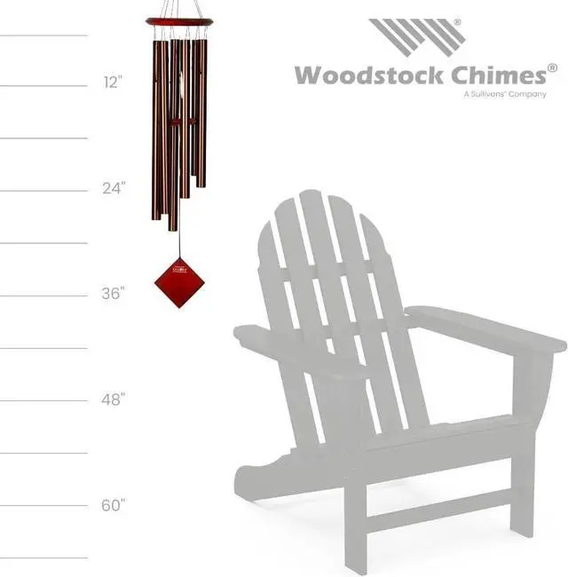 Alt view image 3 of 6 - Woodstock Chimes DCB37 Encore Earth Wind Chime, Bronze, 37 inch