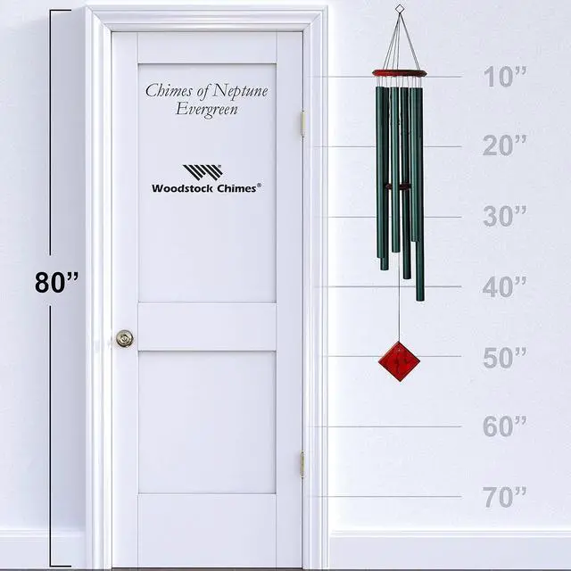 Alt view image 3 of 4 - Woodstock Chimes DCE54 Musically Tuned Neptune Wind Chime, Evergreen, 54" Large