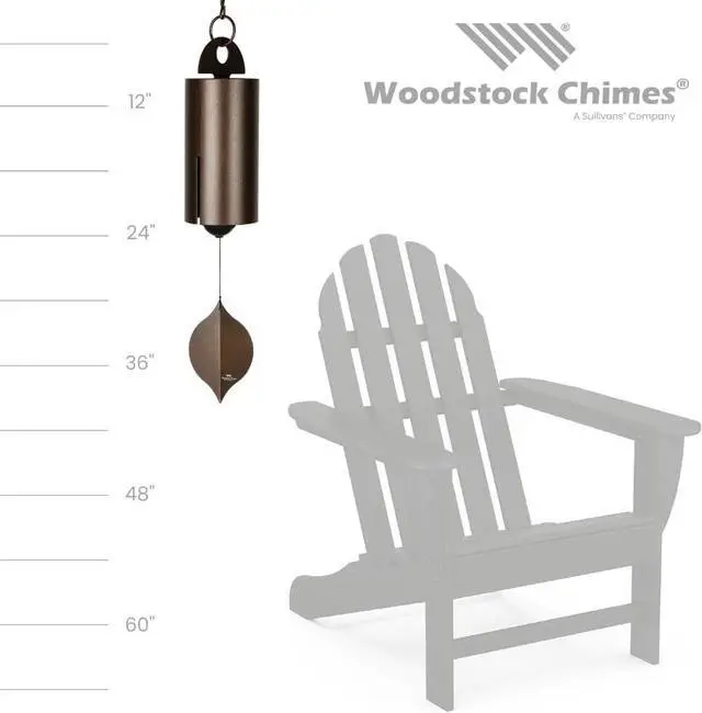 Alt view image 7 of 7 - Woodstock Chimes HWLC 40-Inch Heroic Windbell Chimes, Antique Copper, Large