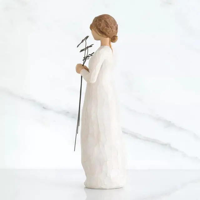 Alt view image 2 of 4 - Willow Tree Grateful, Holding three wire flowers - Sculpted Hand-Painted Figure