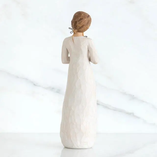 Alt view image 4 of 4 - Willow Tree Grateful, Holding three wire flowers - Sculpted Hand-Painted Figure