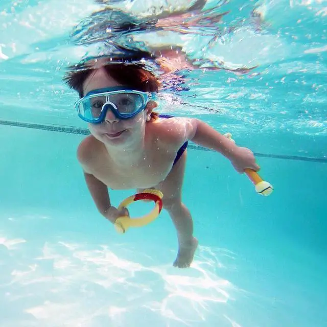 Alt view image 3 of 5 - Cressi Kids Lightweight Baloo Swimming Goggles, Age 2-7 years, Blue/White