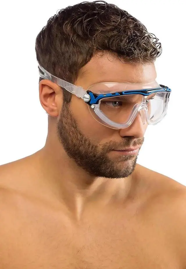 Alt view image 3 of 4 - Cressi Adult Wide View Anti-UV Skylight Swimming Goggles, Clear/Black/Grey