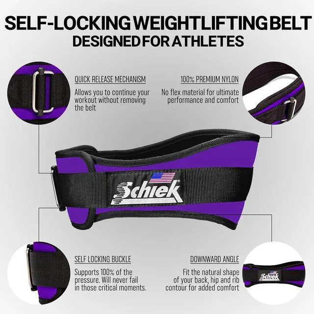 Alt view image 6 of 7 - Schiek Unisex S-2004 Original Nylon Comfortable Weightlifting Belt, Pink, Small