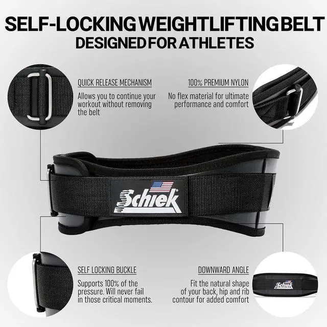Alt view image 2 of 7 - Schiek Sports Unisex 4.75" Comfortable Power Lifting Belt, Black, Medium