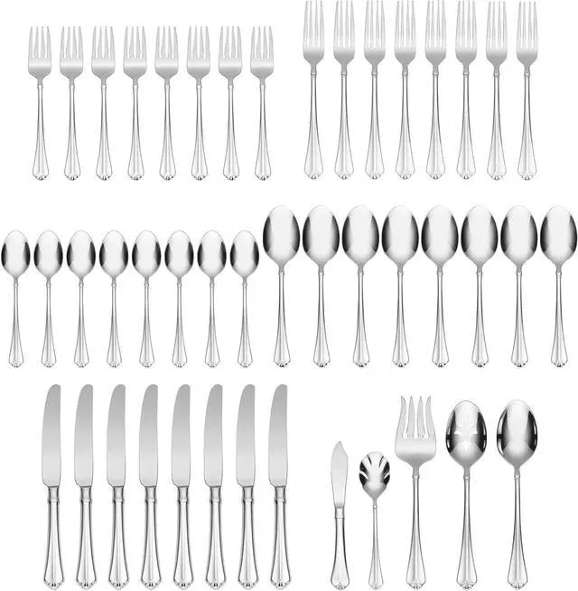 Alt view image 3 of 6 - Oneida Juilliard 45 Piece Fine Flatware Set Dishwasher Safe, Service For 8