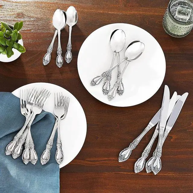 Alt view image 5 of 6 - Oneida 20 Pcs Fine Louisiana Stainless Steel Flatware, Set Service for 4, Silver