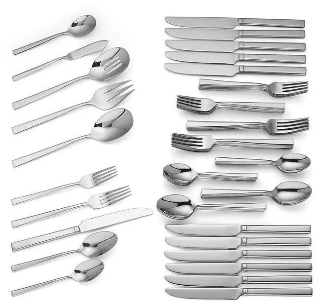 Alt view image 2 of 6 - Reed & Barton Cole 65-Piece Smooth Design Flatware Set, Service for 12, Silver