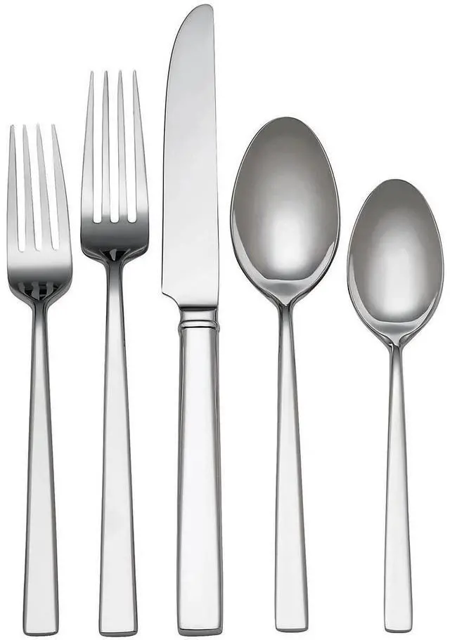 Main image of Reed & Barton Cole 65-Piece Smooth Design Flatware Set, Service for 12, Silver