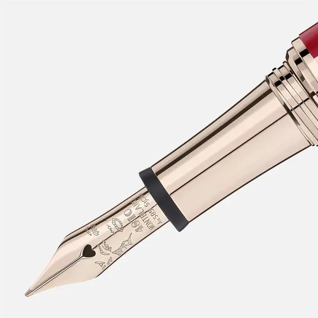 Alt view image 5 of 5 - Montblanc 132116 Muses Marilyn Monroe Special Edition Fountain Pen, Red