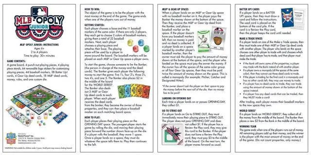 Alt view image 3 of 4 - MasterPieces MLB-Opoly Junior Collector's Edition Game New Contents