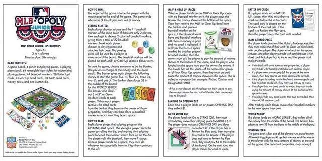 Alt view image 3 of 4 - MasterPieces Opoly Kids & Family Board Games - MLB League Opoly Junior, Age 6+