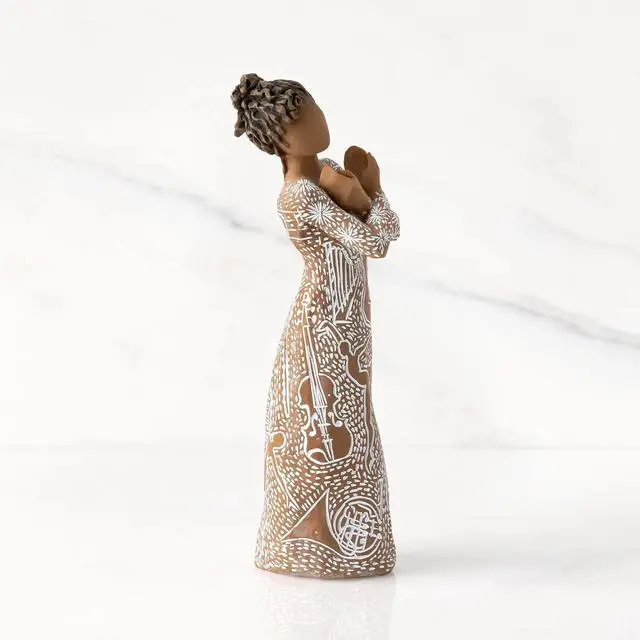 Alt view image 4 of 5 - Willow Tree Music Speaks (Darker Skin), 7-Inch Sculpted Hand-Painted Figure