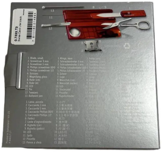 Alt view image 2 of 2 - Victorinox 0.7300.T3 SwissCard Lite Multifunctional Pocket Tool, Black