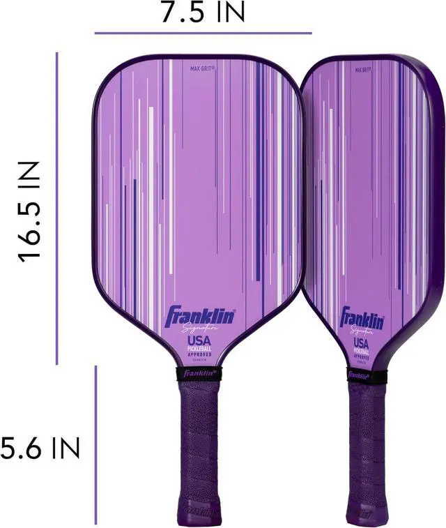 Alt view image 6 of 6 - Franklin Sports Signature Series Pro 13mm Pickleball Paddle, Lilac, USA Pickleball (USAPA)