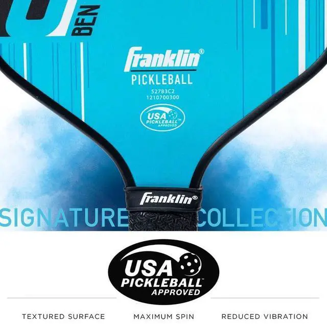 Alt view image 6 of 6 - Franklin Sports 16mm Signature Pro Series Pickleball Paddle, Blue