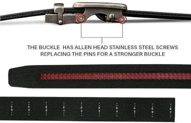 Alt view image 4 of 7 - Nexbelt Tactical Ratchet EDC Rogue 1.5-Inch Leather Strap Gun Belt, Black