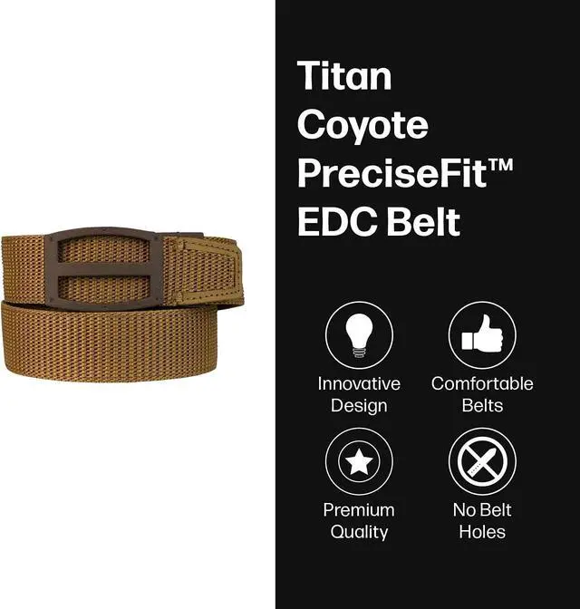 Alt view image 2 of 5 - Nexbelt Tactical Ratchet EDC Titan Gun Belt - Cut to Fit Gun Belt for Men - PreciseFit Nylon Reinforced Belt with 1 1/2" Width Strap - Tan