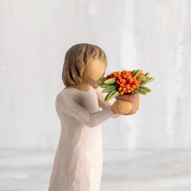 Alt view image 2 of 4 - Willow Tree Little Things, Holds Milkweed Plant - Hand Painted Resin Figure