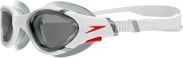 Alt view image 2 of 3 - Speedo Unisex-Adult Biofuse 2.0 Swim Goggle, White/Red/Light Smoke
