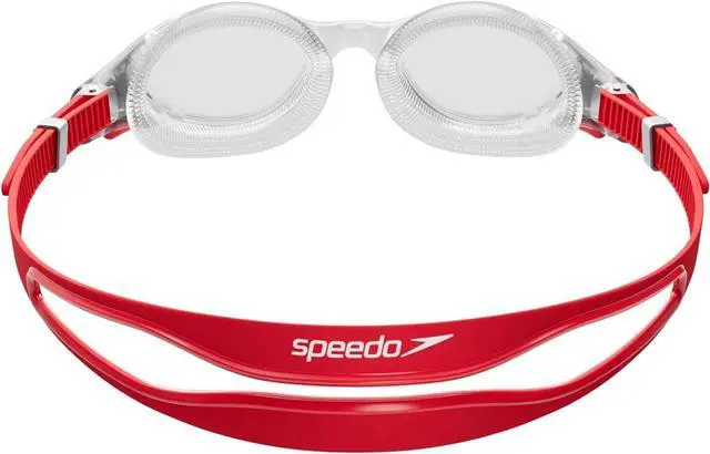 Alt view image 2 of 3 - Speedo Unisex-Adult Biofuse 2.0 Swim Goggle, Fed Red/Silver/Clear