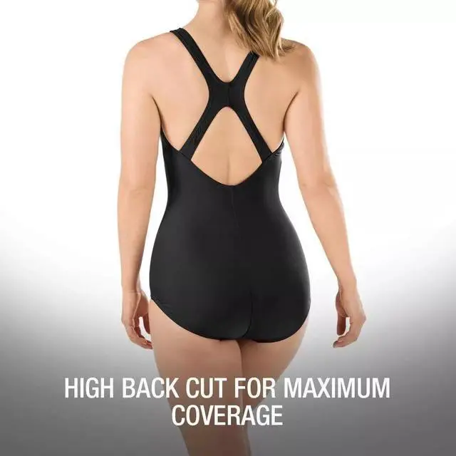 Alt view image 5 of 5 - Speedo Women's Princess Seam Ultraback One Pc Swimsuit, Black, Size 14
