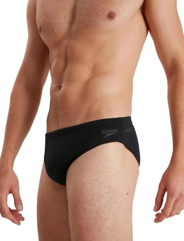 Alt view image 2 of 4 - Speedo Men's Swimsuit Brief PowerFlex Eco Fitness Solar - Black, Size 38