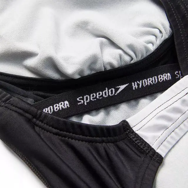 Alt view image 7 of 7 - Speedo Women's Swimsuit Creora Highclo Quantum Splice - Fusion Black, Size 6